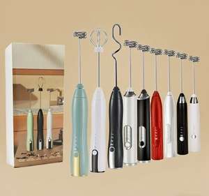 Otomatik Çift Çırpıcı Amasadora Pişirme El Tipi Şarj Edilebilir Elektrikli Çırpıcı, Standlı, Çıkarılabilir Kişiselleştirilmiş Çay İçin Süt Köpürtücü - Product Image 1