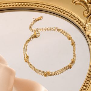 Custom Designer <b>Beaded</b> Chunky Cheap Stainless Steel Charm Double Knot <b>Bracelet</b> Twisted Stainless Steel <b>Gold</b> - Product Image 3