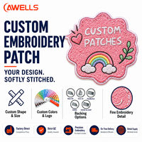 Patch arc-en-ciel cousu avec précision de 0,1 mm, badge logo haute densité pour merchandising de marque DIY AWELLS