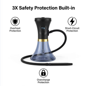 Narghilè Elettrico Arabo a Forma di Clessidra 2026 di 2ª Generazione per Bar, Set Completo Portatile con Luce RGB - Product Image 3