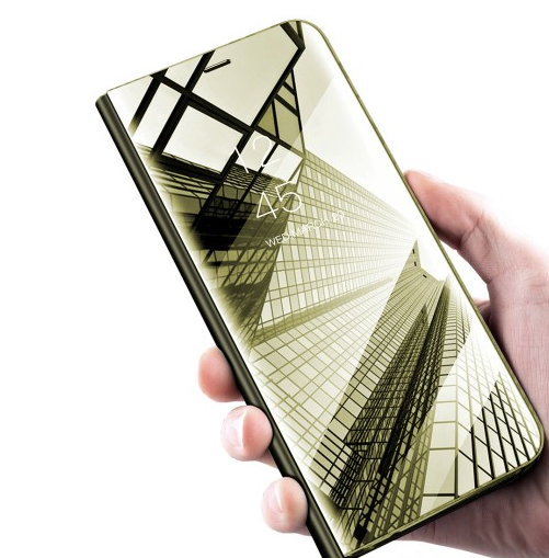 For Samsung Galaxy A20 A30 A50 Mirror Clear View Cover Flip Case Mirror Leather Stand Cover Phone Case