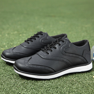 Chaussures de golf blanches pour hommes, à lacets, respirantes, avec semelle en caoutchouc, baskets de golf, chaussures de marche sur le parcours - Product Image 3