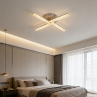 Plafonnier LED moderne JACKSUN pour la maison, en acrylique et cristal, lumière tricolore, lampe de plafond à intensité variable 20'' avec télécommande pour chambre à coucher