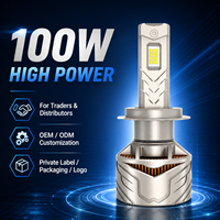 Ampoule de phare LED SFIDA K10 Plug and Play 12V, nouvelle, 6000K, 100W, 10000 Lumens, puce 3570, alliage de zinc, refroidissement par ventilateur, deux tubes en cuivre