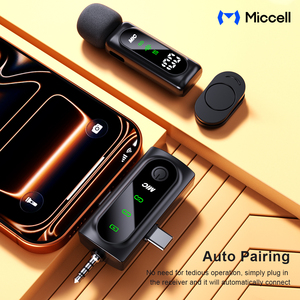 Set <span class=keywords><strong>de</strong></span> Micrófonos Lavalier Inalámbricos con 4 Mini Micrófonos <span class=keywords><strong>de</strong></span> Clip, Pantalla OLED, Batería <span class=keywords><strong>de</strong></span> 5-6H para Transmisión en Vivo desde Smartphones y Enseñanza - Product Image 4