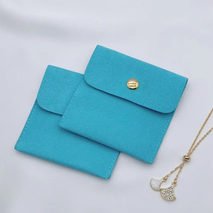 Bolsa de Embalaje Cuadrada Portátil de Gamuza Personalizada al por Mayor con Broche para Joyería, Soporte para Anillos, Pendientes, Collares y Pulseras - Product Image 4