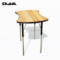 Table et chaise d'étude pour enfants en bois MDF moderne pour l'école primaire, avec effaceur sec réglable, empilable, pour la lecture en classe