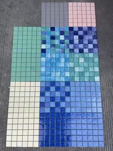 97*97mm Structure solide bleu blanc méditerranéen extérieur hôtel <span class=keywords><strong>piscine</strong></span> poisson paysage tuiles <span class=keywords><strong>piscine</strong></span> mosaïque Puzzle tuile - Product Image 6
