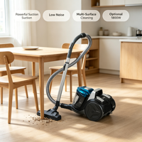 Aspirateur à bidon à haute efficacité avec moteur AC, filtre HEPA 1800W en option, système cyclonique facile à nettoyer