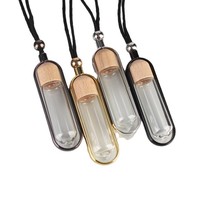 Flacon diffuseur de parfum et d'huiles essentielles en verre transparent, vide, à suspendre pour voiture, 10 ml et 7 ml, flacons pendentifs