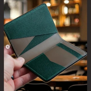 Multifunctional Genuine Black Saffiano Leather Open Closure Passport Holder with Nylon Lining Portable Unisex Card Case - Product Image 4