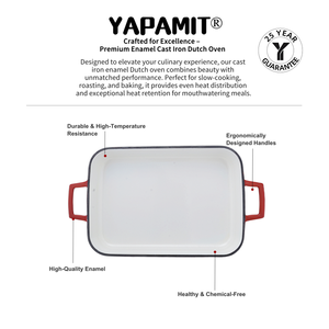 Vượt thời gian 30cm hình chữ nhật gang men nướng món ăn cổ điển vuông phong cách cho cổ điển <span class=keywords><strong>Baking</strong></span> phong cách - Product Image 2