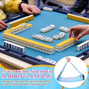 34 Inch Long Mahjong <b>Mat</b> Bag Cute Double Strapped Canvas Drawstring Mahjong Holder Lightweight <b>Outdoor</b> Carrying Bag - Product Image 2