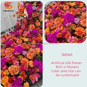 Arco de Boda Artificial de Alta Calidad, Diseño Asimétrico con Rosas de Seda, 1.8-2.4m, Camino de Mesa, Decoración de Piso - Product Image 2