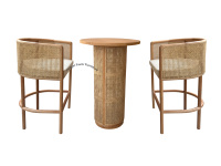 Table de bar de style européen en bois massif, table de cocktail de style campagnard