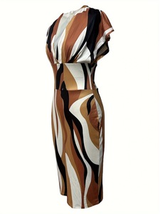 1071 bureau dame <span class=keywords><strong>grande</strong></span> <span class=keywords><strong>taille</strong></span> quotidien portant des robes décontractées sexy robe courte 2023 vêtements pour femmes été jaune indowesten <span class=keywords><strong>chic</strong></span> - Product Image 6