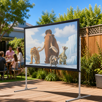 Écran de projection pliable rapide, écran de projecteur portable, support pour cinéma maison, cinéma en plein air, cadre en aluminium pliable, sac de transport
