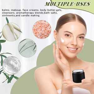 Tarro de Lujo de Vidrio Esmerilado Negro de Boca Ancha para Crema Cosmética 5g 10g 20g 30g 50g 100g, Envase Reciclado para Cuidado de la Piel y Portavelas - Product Image 3