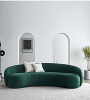 Canapé banane incurvé en laine d'agneau au design italien unique, canapé de salon design incurvé, vente chaude