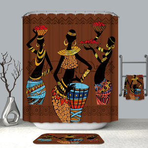 Sell Well New Type <strong>Fabric</strong> Printed African Girls <strong>Shower</strong> <strong>Curtain</strong> - Product Image 2