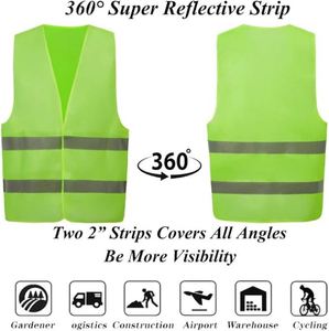 Chaleco de Seguridad Promocional al por Mayor con Impresión de Logotipo de Marca, ANSI Clase 2, Alta Visibilidad, Amarillo Neón, para Personal de Eventos Empresariales - Product Image 5