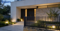 Verticale schuttingpanelen, bladafscheiding voor commerciële PRINCETON METAL woningen, poedercoating, geen roest, 3D-picket aluminium privacy.