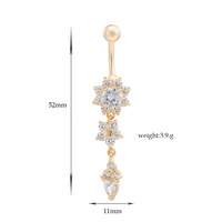 Seamoontattoosupply Zircon Nombril Anneau Piercing Bijoux Nombril Anneaux Piercing Bijoux