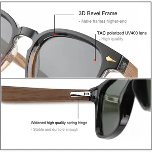 Hot Sales Wood Sunglasses Frame Custom Logo Cheap Polarized Plastic Bamboo Handmade Sun Glasses Shades