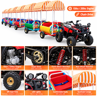 Promotion : Quad 4 roues 150cc 200cc à moteur 4 temps avec auvent, train de divertissement à 4 rangées et double baril pour parcs