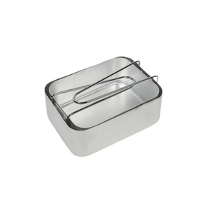 Lonchera portátil de aluminio rectangular de 3-6L con tapa de acero inoxidable, ecológica, con asa de transporte para camping y uso al aire libre. - Product Image 4