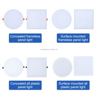 Panneau lumineux LED rond COB DOB fin à surface plate 2x2 18w 24w 36w, éclairage de plafond LED, panneau lumineux LED