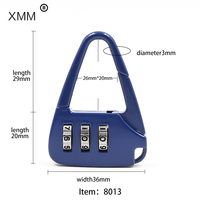 XMM-8013 Cadenas de sécurité triangulaire en alliage de zinc au design unique, cadenas à code numérique à 3 chiffres sans clé