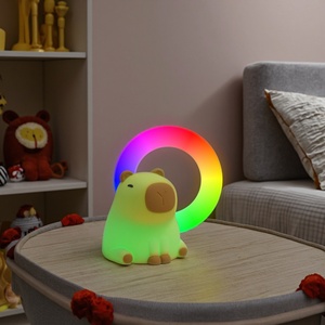 USB Rechargeable 7-Color <b>LED</b> <b>Night</b> <b>Light</b> Minimalist Style Kids' Bedroom Desk Lamp Silicone Bedside Table 5V for Middle Beds - Product Image 1