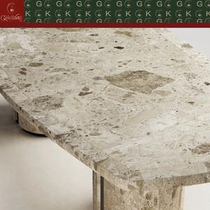 Mesa de Comedor Contemporánea GOLDKING Monet Garden con Tapa de Mármol y Patas Cilíndricas Divididas, OEM ODM Personalizada para Interiores de Condominios de Lujo - Product Image 5