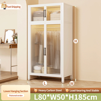 Armoire en acier moderne et simple, armoire de chambre à coucher, casier, armoire en métal résistante à l'humidité, style luxueux et tendance, personnalisable