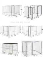 Cage modulaire robuste 6x10 en fil métallique soudé à l'extérieur, très large, cage pour animaux de compagnie, chenils et courses pour chiens