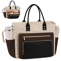 Sac à main pour femme en polyester avec motif de lettres, grand format, sacoche d'affaires, sac à main pour ordinateur portable, sac fourre-tout, style tendance, sac à main pour infirmière, enseignant