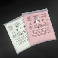 Sac d'emballage pour vêtements en CPE avec fermeture éclair durable, logo personnalisé, fermeture répétée, matériau givré auto-scellant