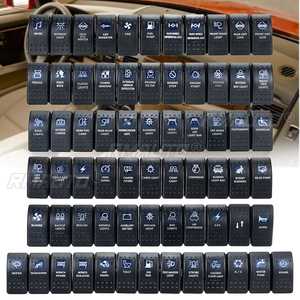 12V 24V Car Boat Caravan Rocker <b>Switches</b> <b>Waterproof</b> Rocker <b>Switch</b> Dual Blue LED <b>Light</b> Bar 4x4 Universal RIGHT Left SIDE <b>LIGHTS</b> - Product Image 1