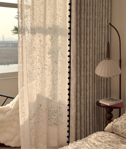 Rideaux Transparents <span class=keywords><strong>Beige</strong></span> ZSTARR à Plis Ondulés Modernes, Rideaux en Tissu <span class=keywords><strong>Blanc</strong></span> Pur à Plis Ondulés, Broderie de Luxe pour Salon - Product Image 2
