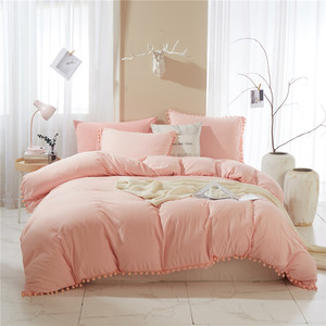 <strong>Pom</strong> <strong>Pom</strong> <strong>Duvet</strong> <strong>Cover</strong> Queen Size - 3 Piece Bohemian Farmhouse Microfiber Comforter <strong>Cover</strong> Set - Soft and Lightweight Quilt <strong>Cover</strong> - Product Image 4