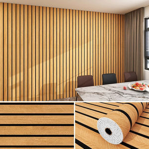 Papier peint autocollant 3D en relief imitation bois, imperméable, anti-humidité, insonorisant, en PVC, pour chambre à coucher, salon, télévision - Product Image 2