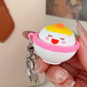Nouveaux porte-clés créatifs et mignons en forme de bol de riz, mini-clés de décompression alimentaire pour sac ou pendentif - Product Image 3