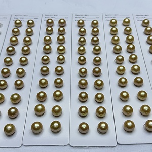 ไข่มุกเอดิสันน้ำจืดย้อมสีทองขนาด11-12มม. จับคู่สำหรับทำเครื่องประดับไข่มุกหลวม - Product Image 2