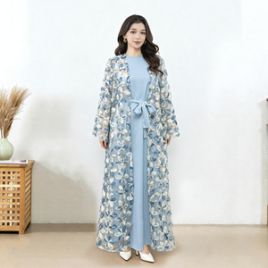 <span class=keywords><strong>2025</strong></span> thiết kế mới nhất Dubai sang trọng ren hoa abaya phù hợp với bán buôn Chất lượng cao đơn giản mở Cardigan abaya phù hợp với - Product Image 3