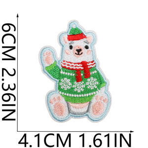 איכות גבוהה חג המולד יפה נושא ברזל על רקום בד xmas לקישוט מתנה - Product Image 4