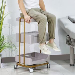 Chariot de Luxe Original Haut de Gamme pour Salon de Beauté, Chariot de Gestion des Soins Cutanés avec Étagère de Rangement en Bois, Chariot à Outils en Métal et Plastique - Product Image 4