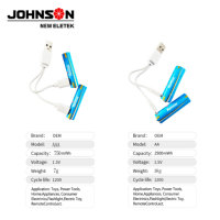 Piles Rechargeables AAA AA 1,5 V Li-ion à Charge Rapide avec Port USB Type C et Micro USB