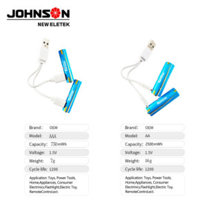 1,5V AAA AA Wiederaufladbare Li-Ion-Akkus mit Schneller Ladung über USB-C und Micro-USB-Anschluss - Product Image 3