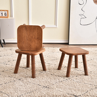 Petit tabouret rétro américain en chêne massif, tabouret à chaussures carré moderne, utilisé pour la décoration du salon